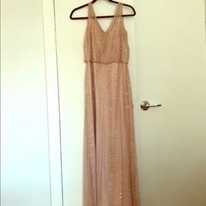 Adrianna Papell beaded floor length gown